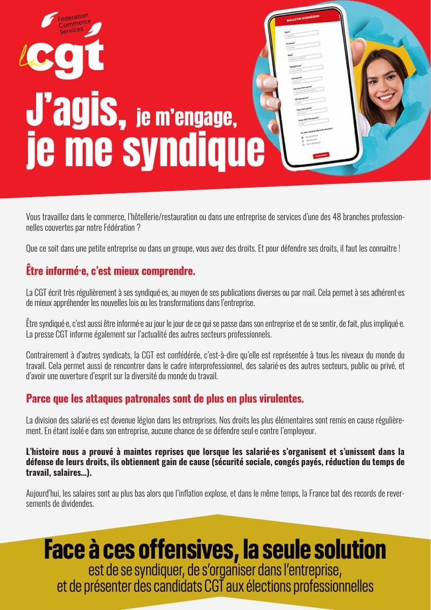 J'agis, je m'engage, je me syndique à la CGT