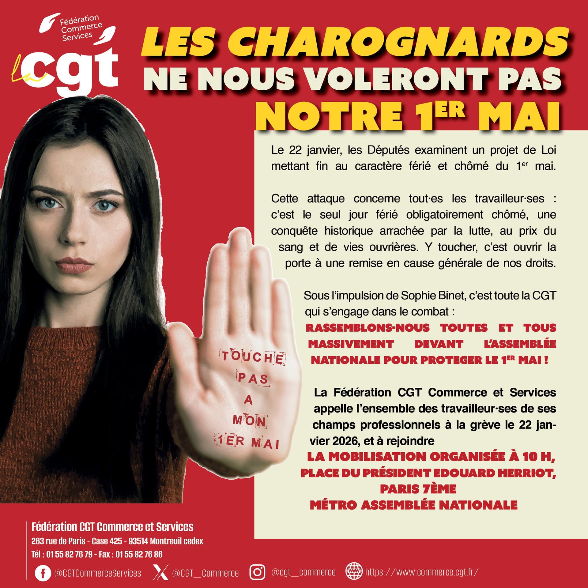 CGT appelle à la grève le 22 janvier 2026 contre la suppression du 1er mai