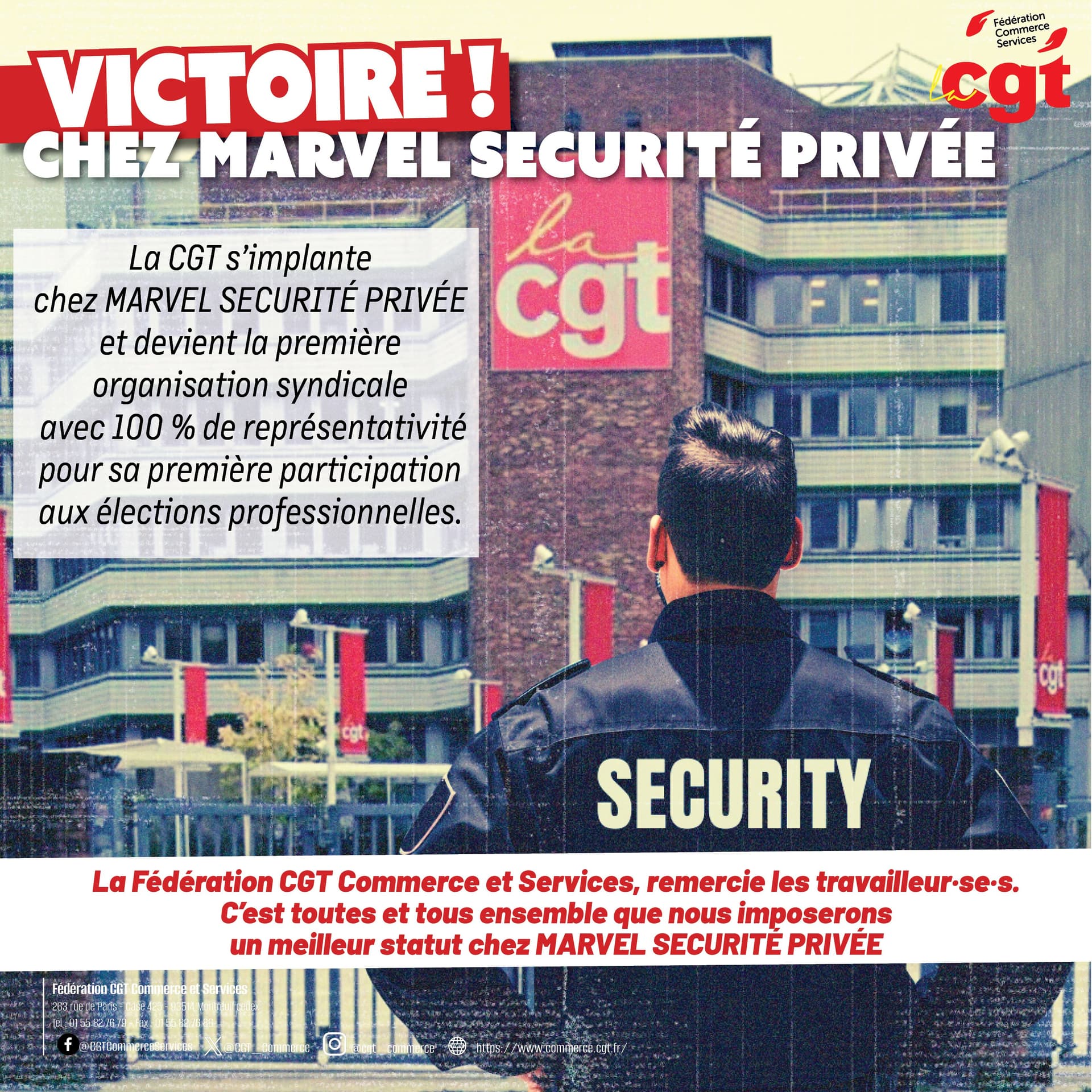 Victoire ! La CGT s'implante chez Marvel Sécurité Privée