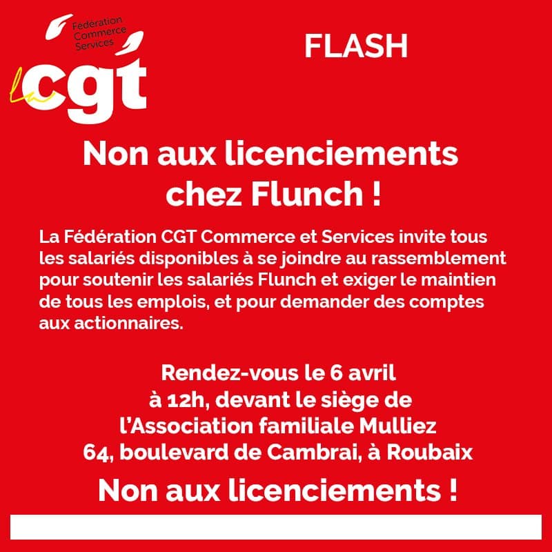 Non aux licenciements chez Flunch !
