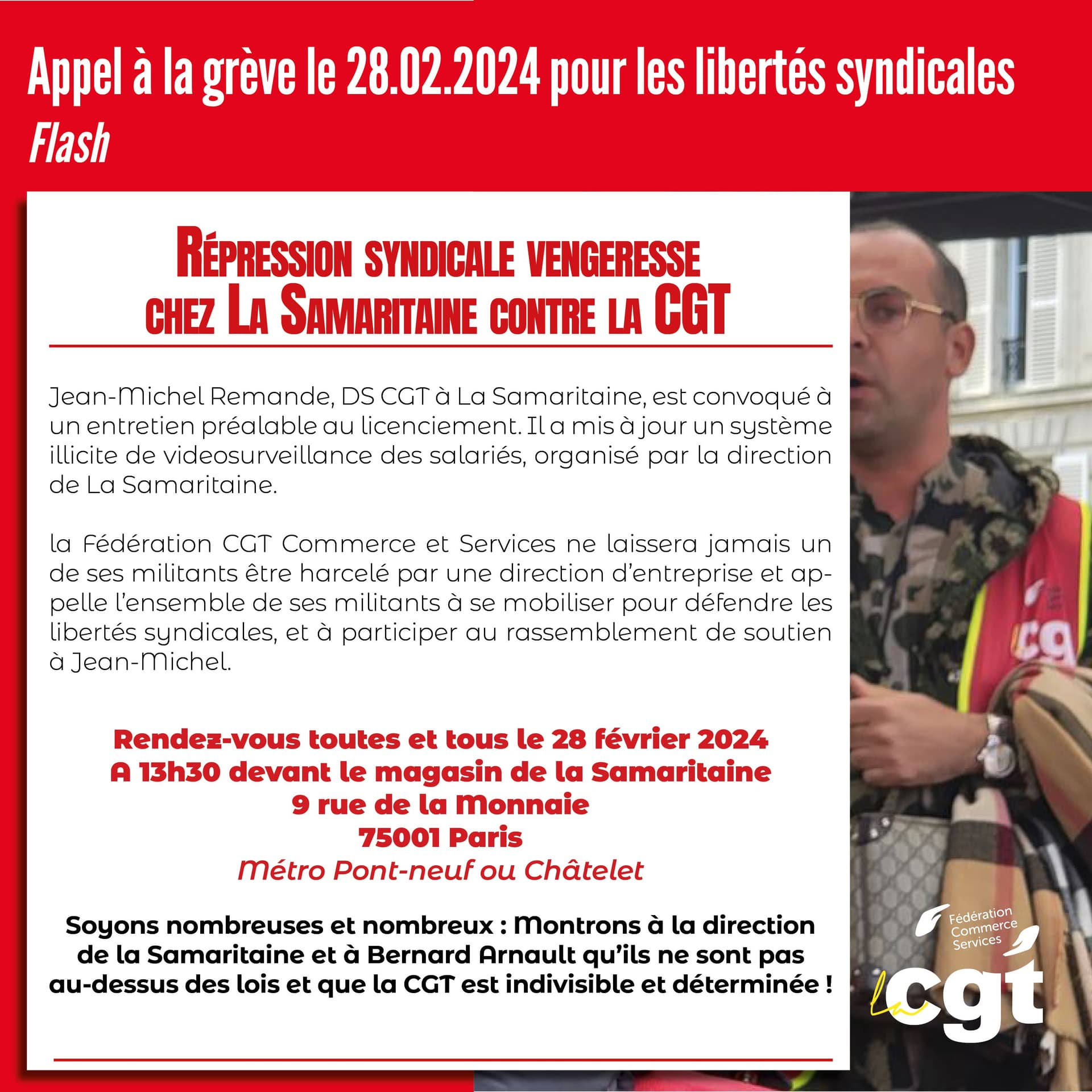 Grève le 28.02.2024 contre la répression syndicale
