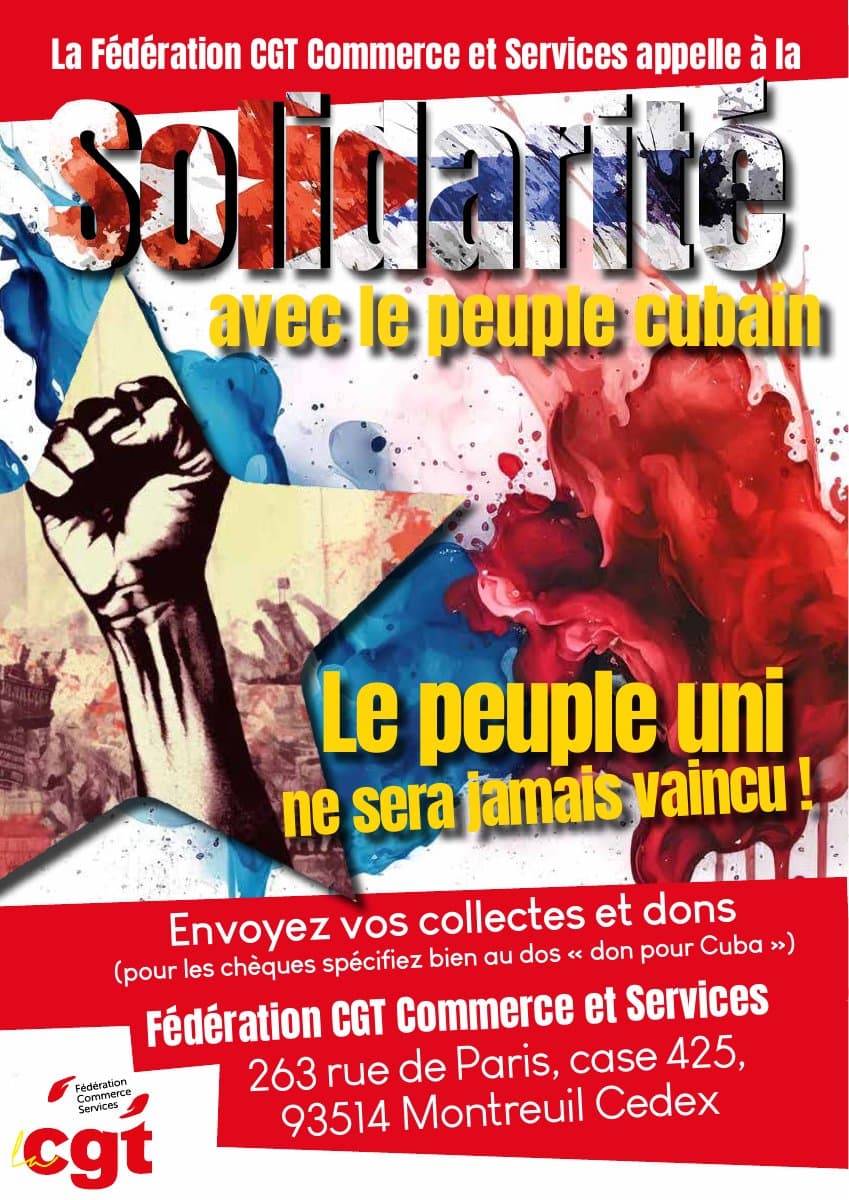 Solidarité avec Cuba : le peuple uni ne sera jamais vaincu