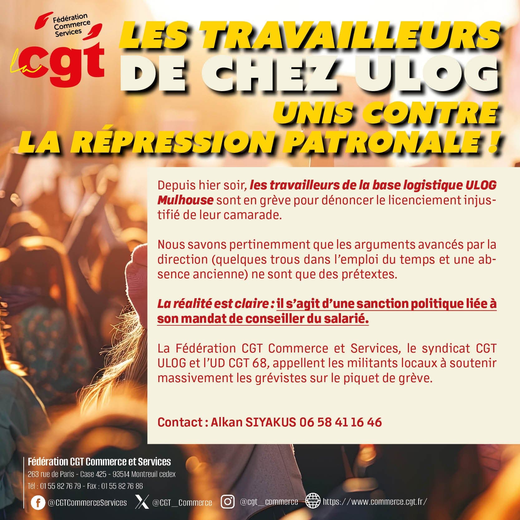 Grève à ULOG Mulhouse contre un licenciement injustifié
