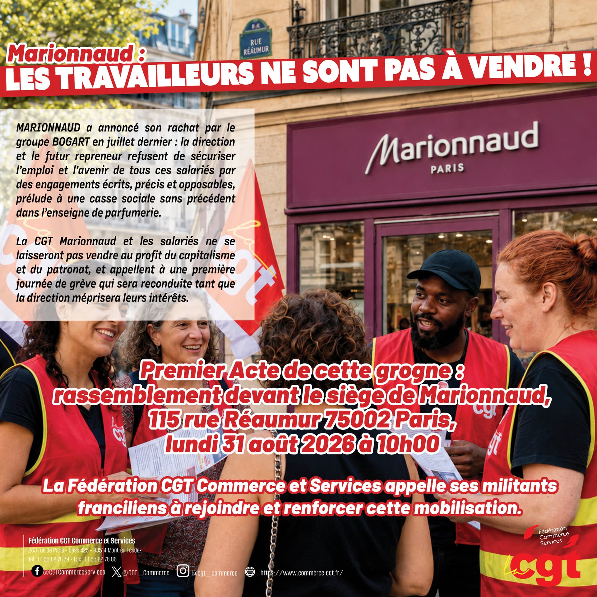 Marionnaud : les travailleurs ne sont pas à vendre !