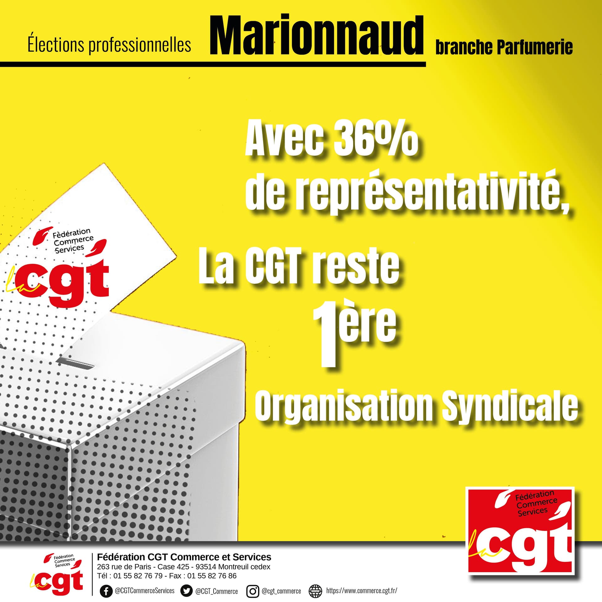 Marionnaud Parfumerie : la CGT élue 1ère organisation syndicale
