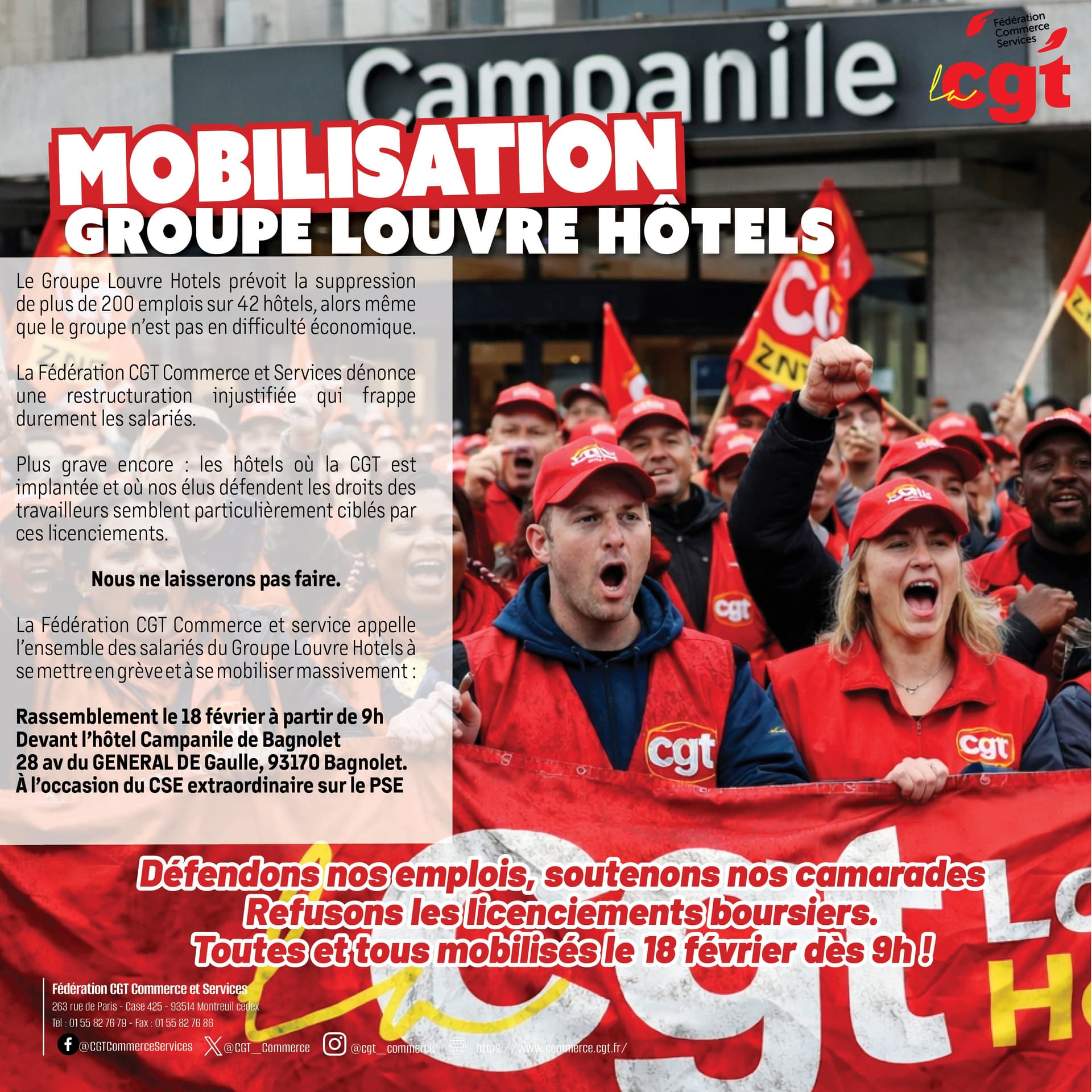 Mobilisation au Groupe Louvre Hôtels contre les licenciements