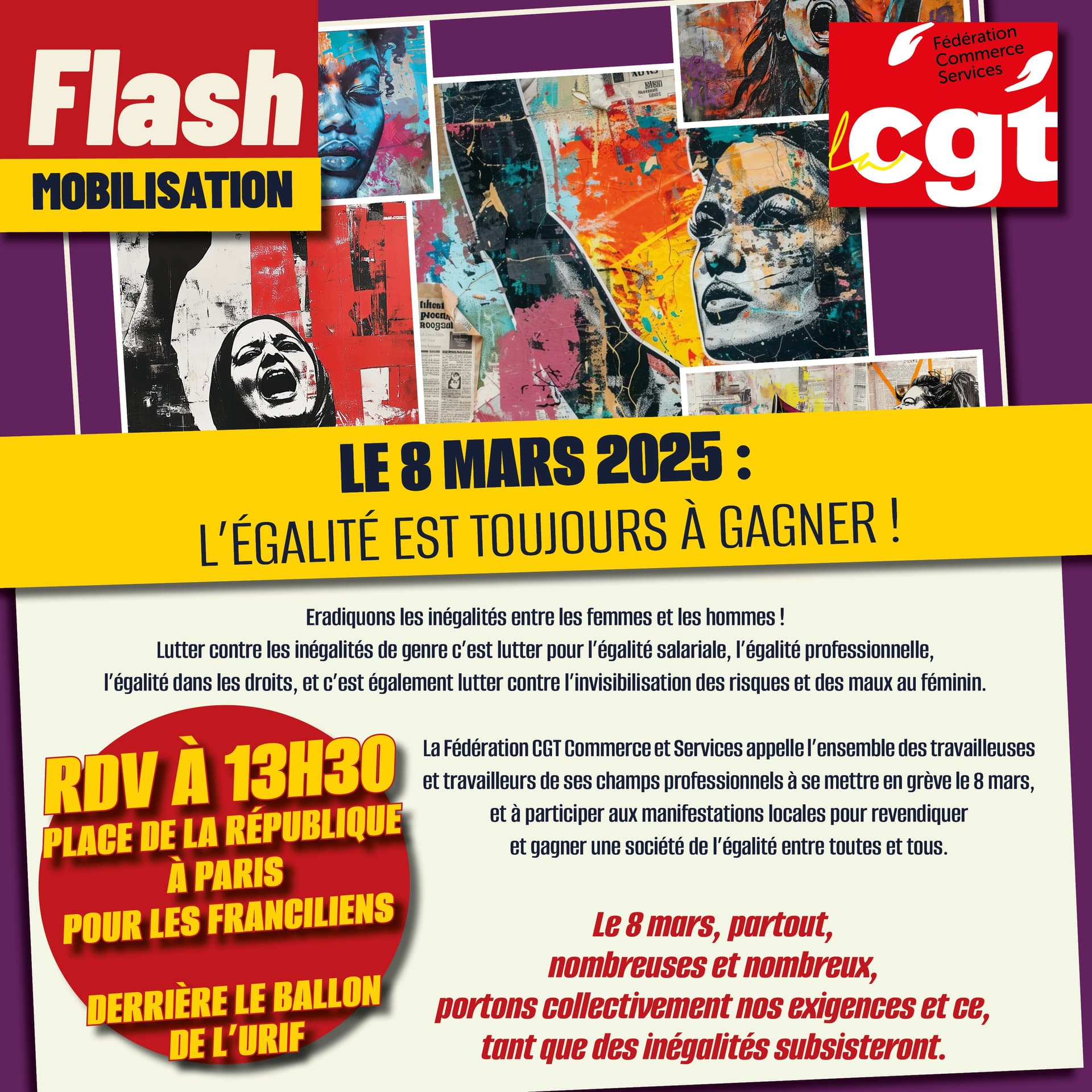 8 mars 2025 : mobilisation pour l'égalité