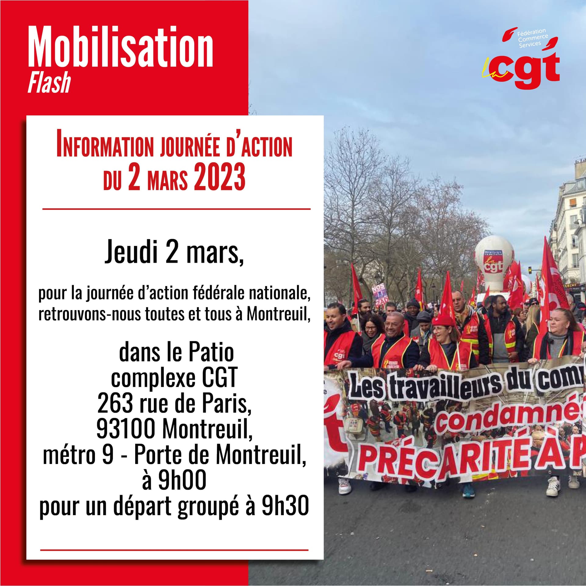 Journée d'action fédérale nationale le 2 mars 2023