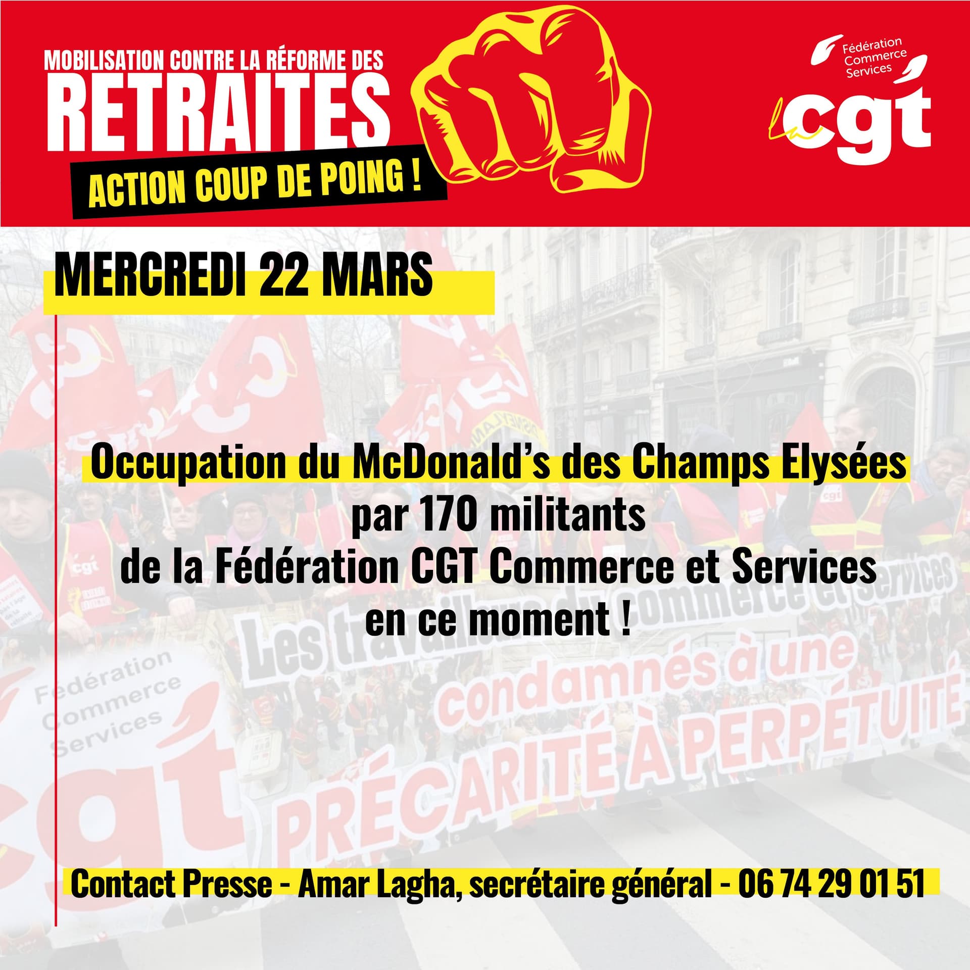 170 militants occupent le McDonald's des Champs-Élysées