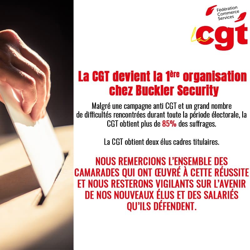 La CGT devient la 1ère organisation chez Buckler Security