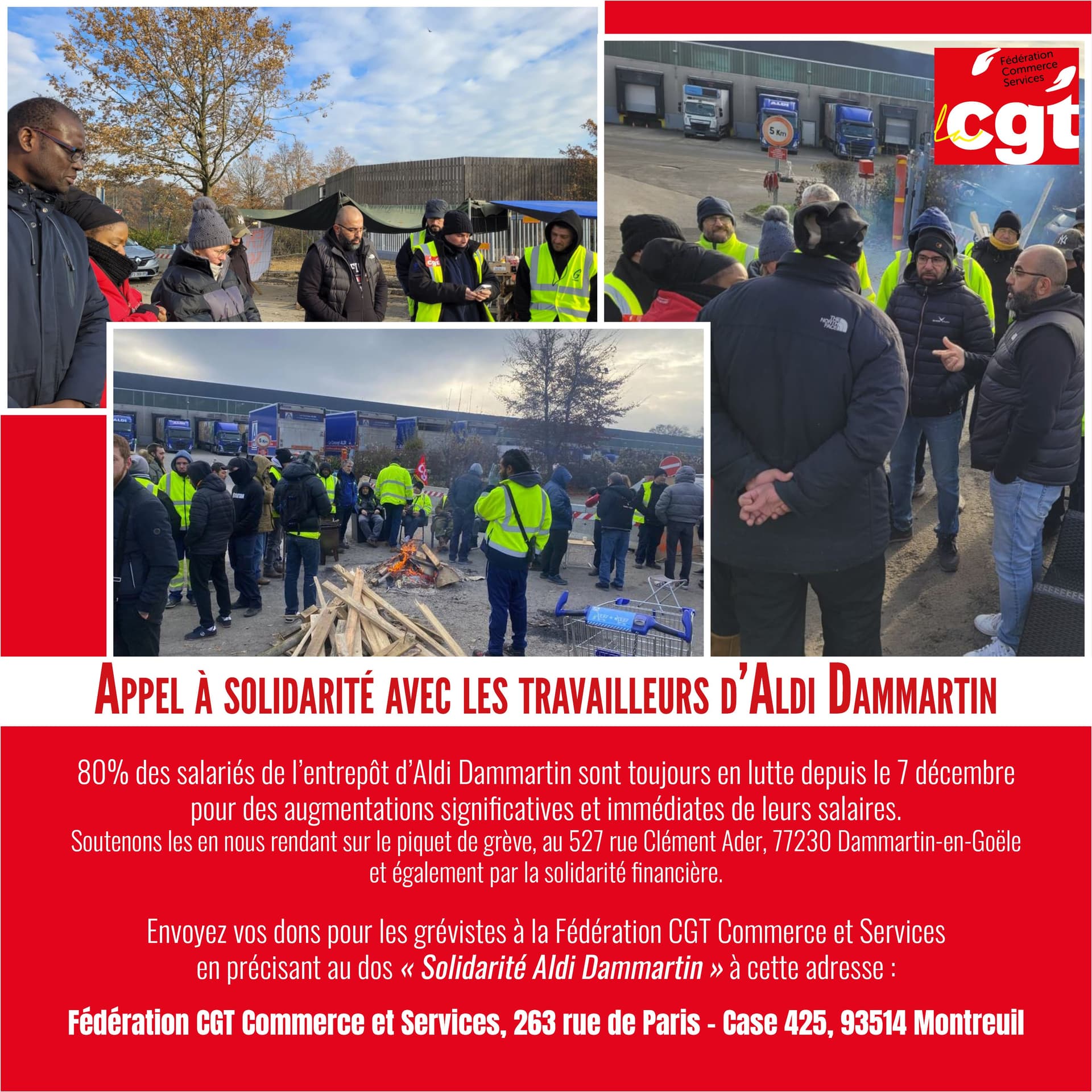 Solidarité avec les grévistes d'Aldi Dammartin