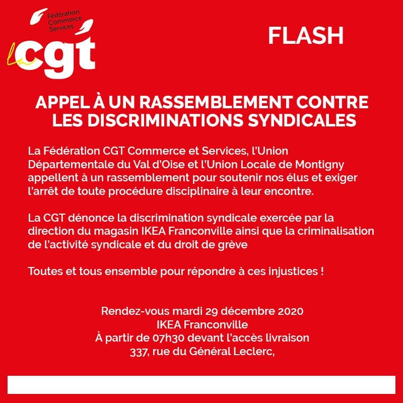 IKEA Franconville : rassemblement contre les discriminations syndicales