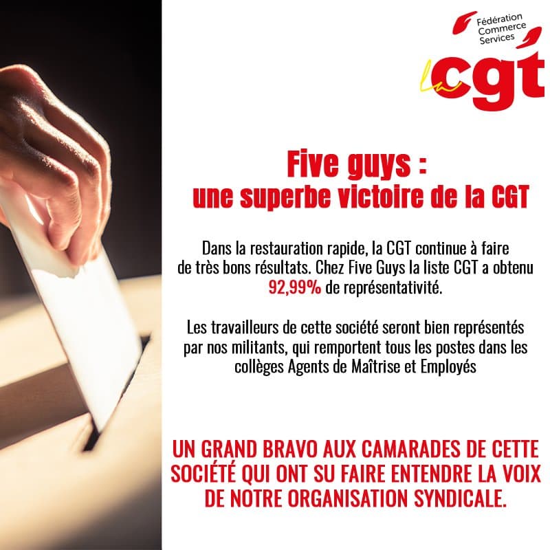 Five Guys : une superbe victoire de la CGT