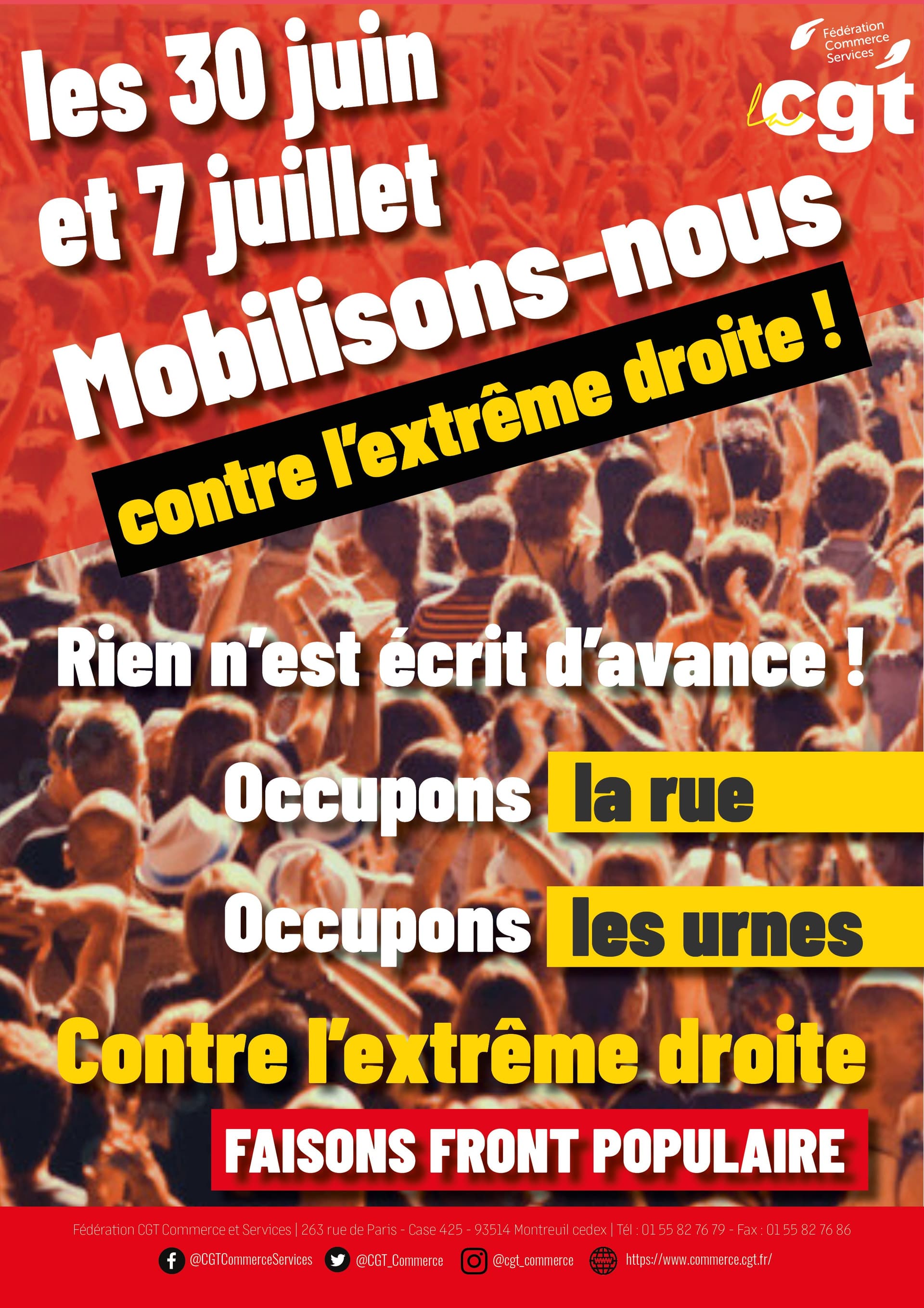 30 juin et 7 juillet : mobilisons-nous contre l'extrême droite