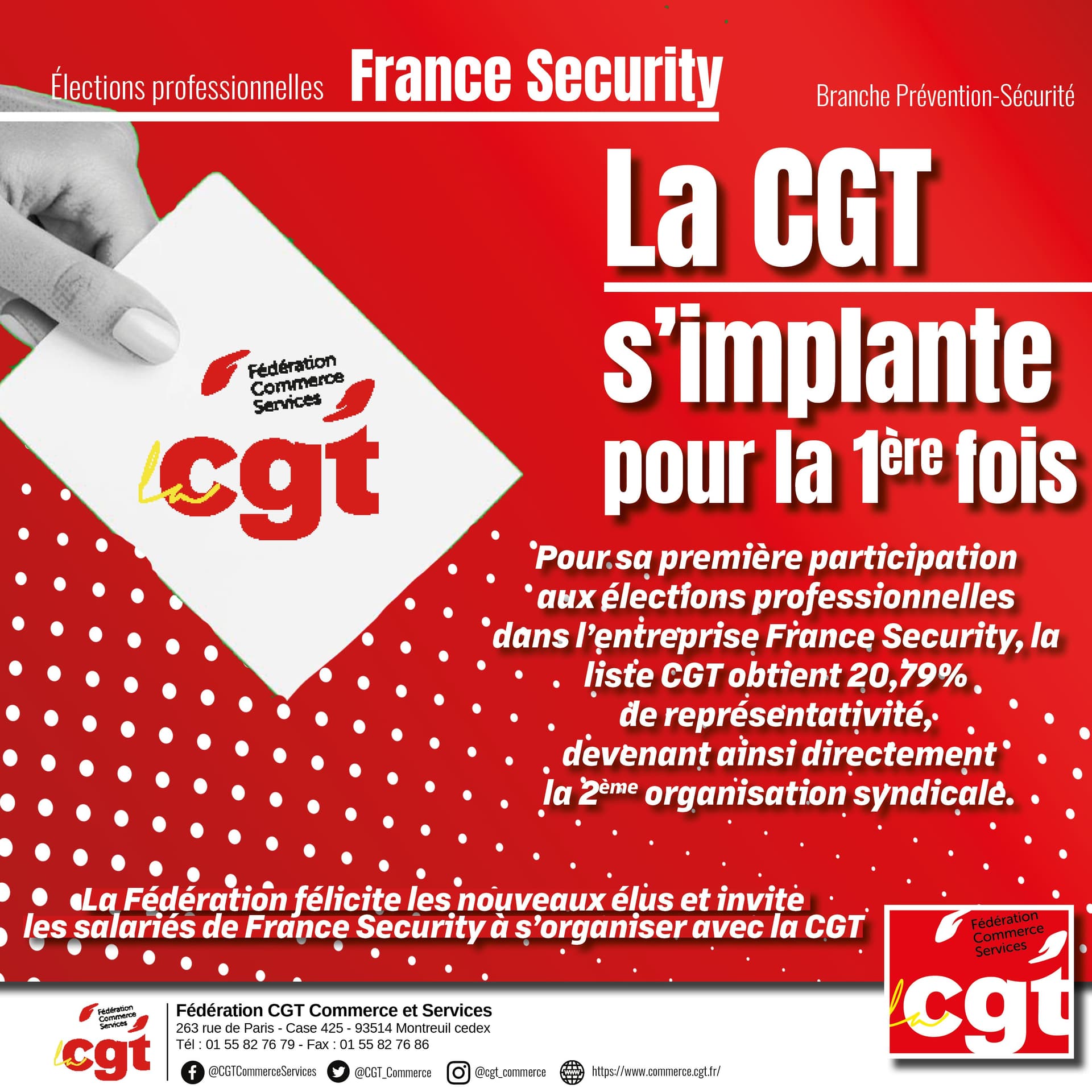 La CGT s'implante pour la première fois chez France Security