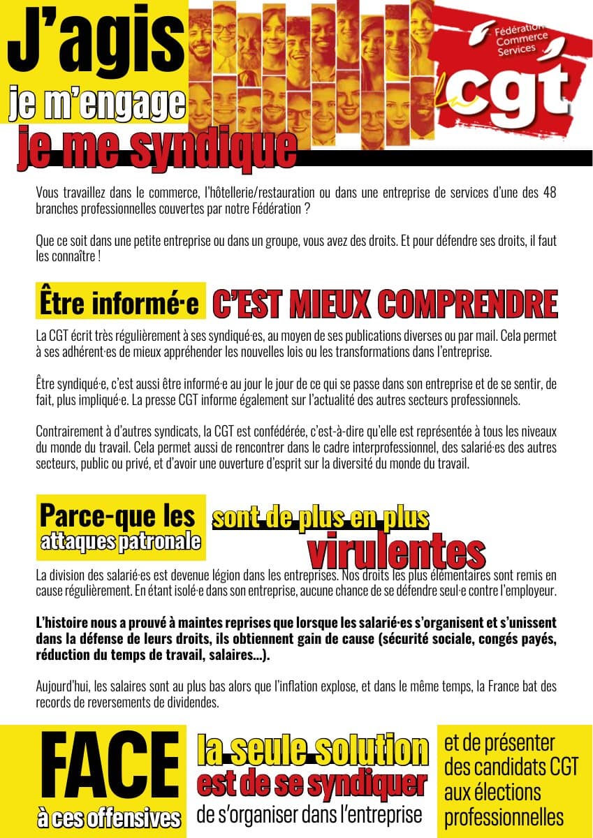 Je m'engage, je me syndique ! Rejoins la CGT