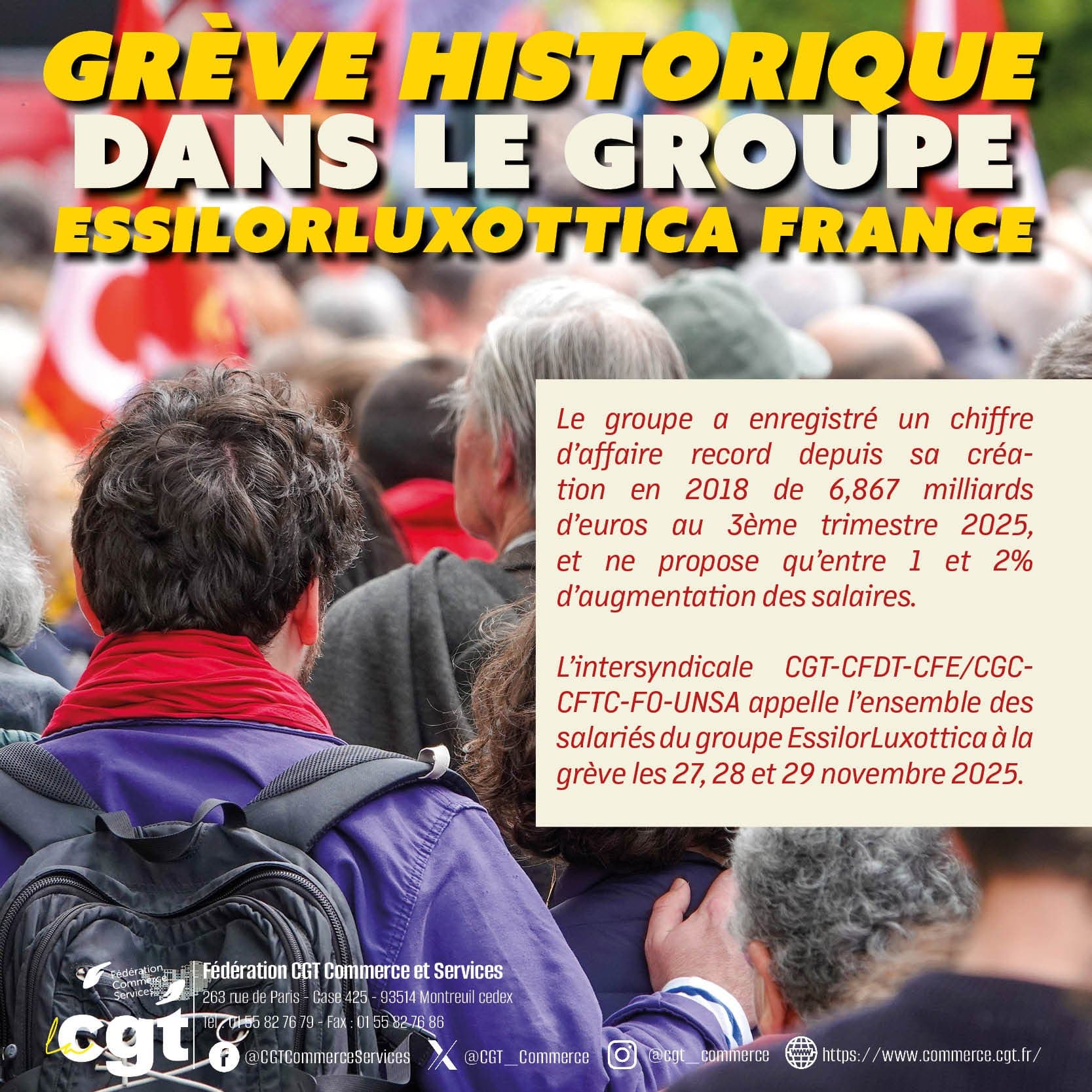 Grève historique chez EssilorLuxottica France