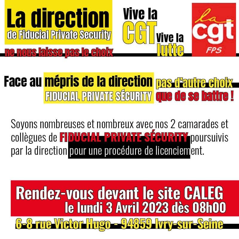 Mobilisation contre les licenciements chez Fiducial Private Security