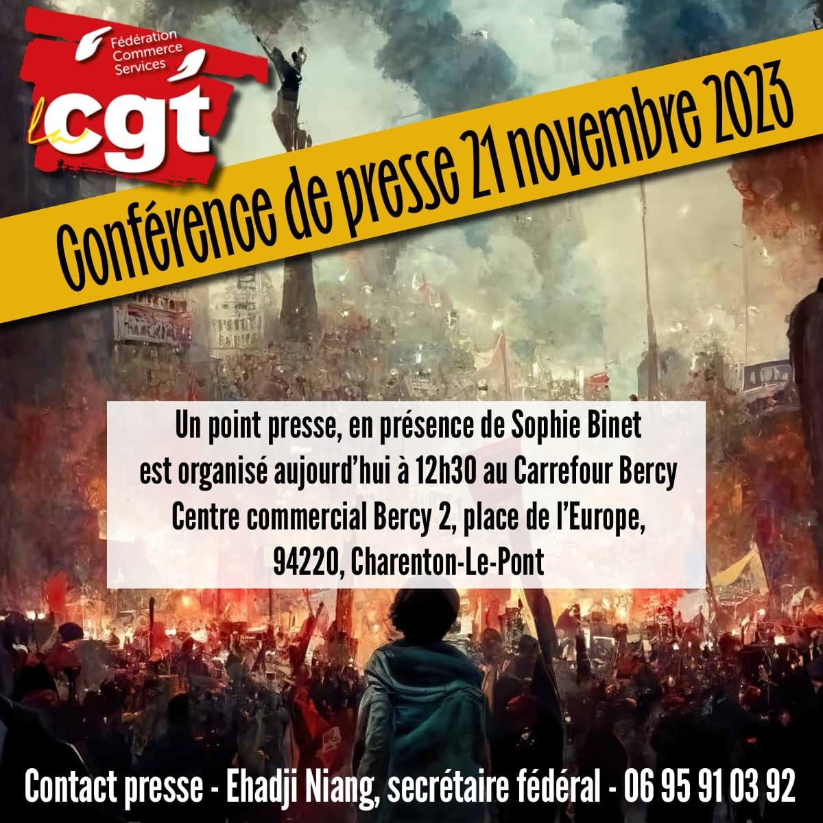 Conférence de presse CGT au Carrefour Bercy
