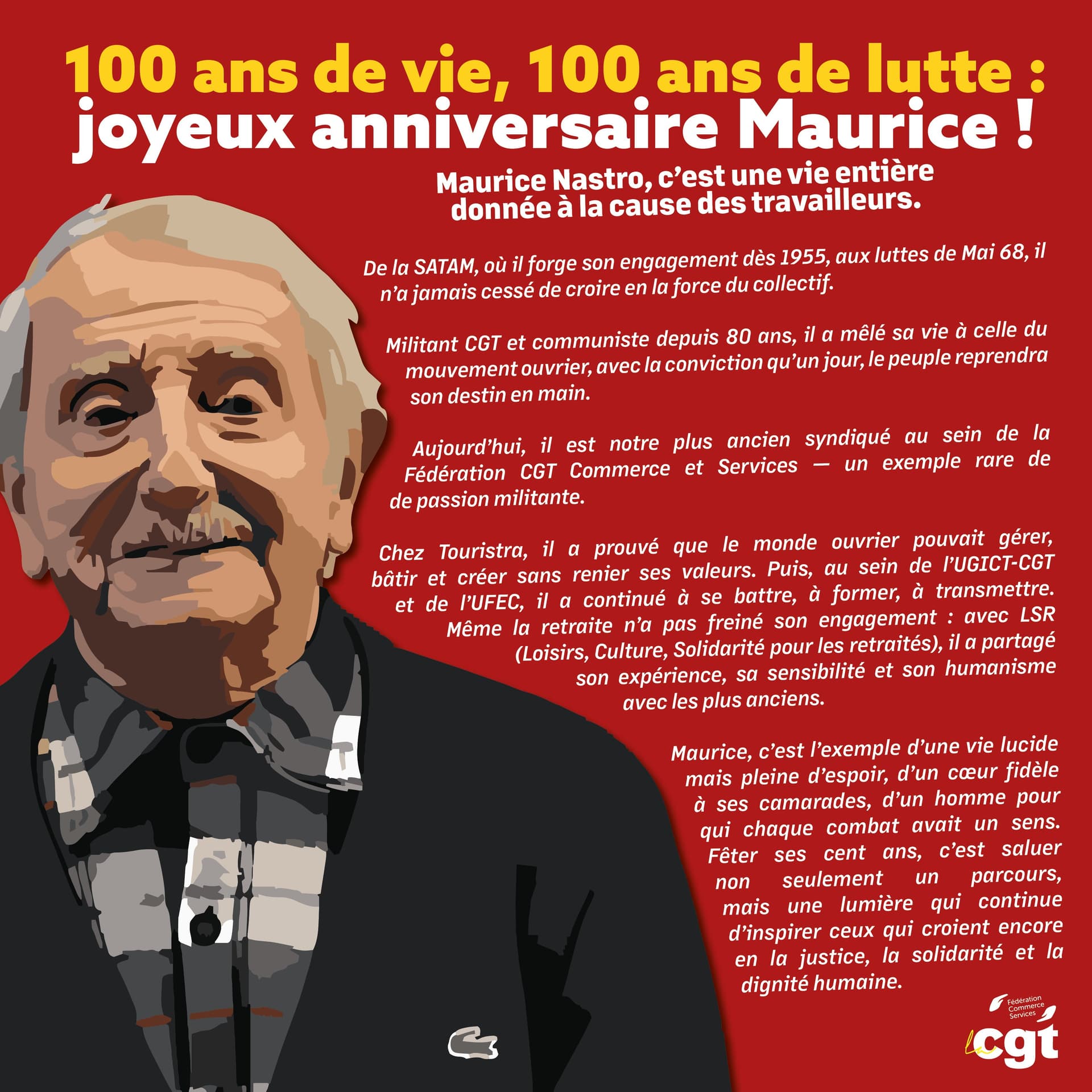 100 ans de vie, 100 ans de lutte : joyeux anniversaire Maurice !
