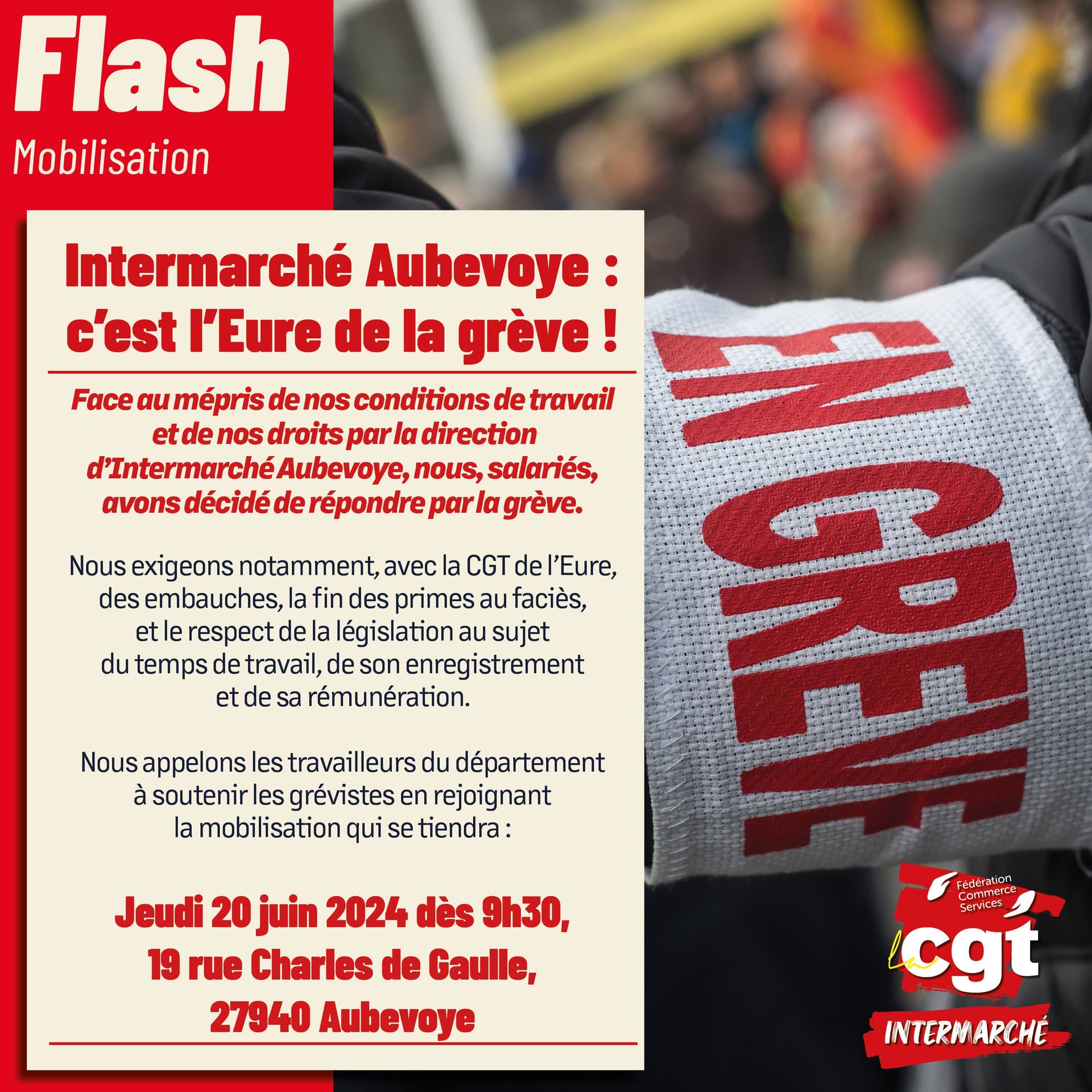 Intermarché Aubevoye : c'est l'heure de la grève !