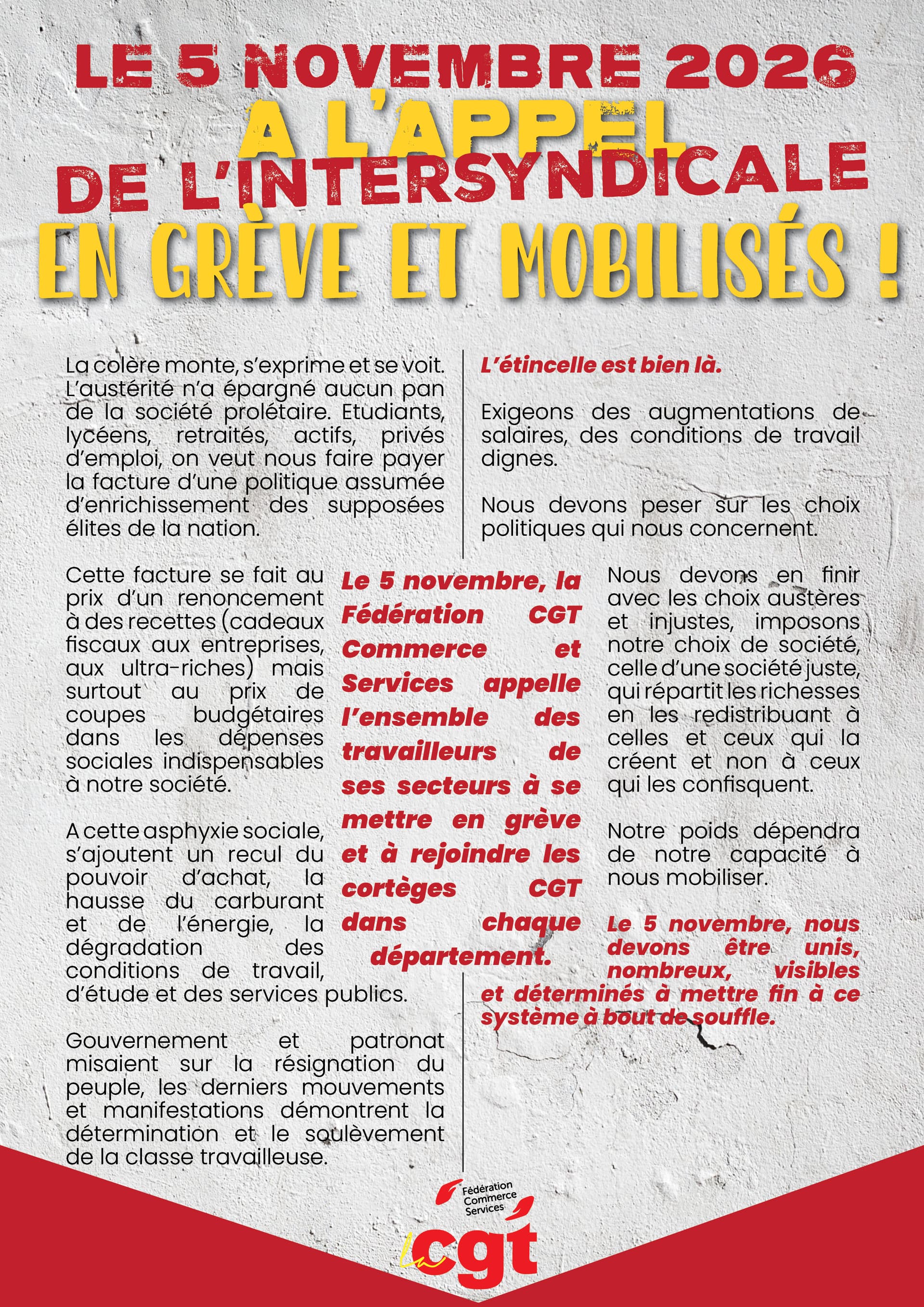 5 novembre : faisons entendre nos revendications !