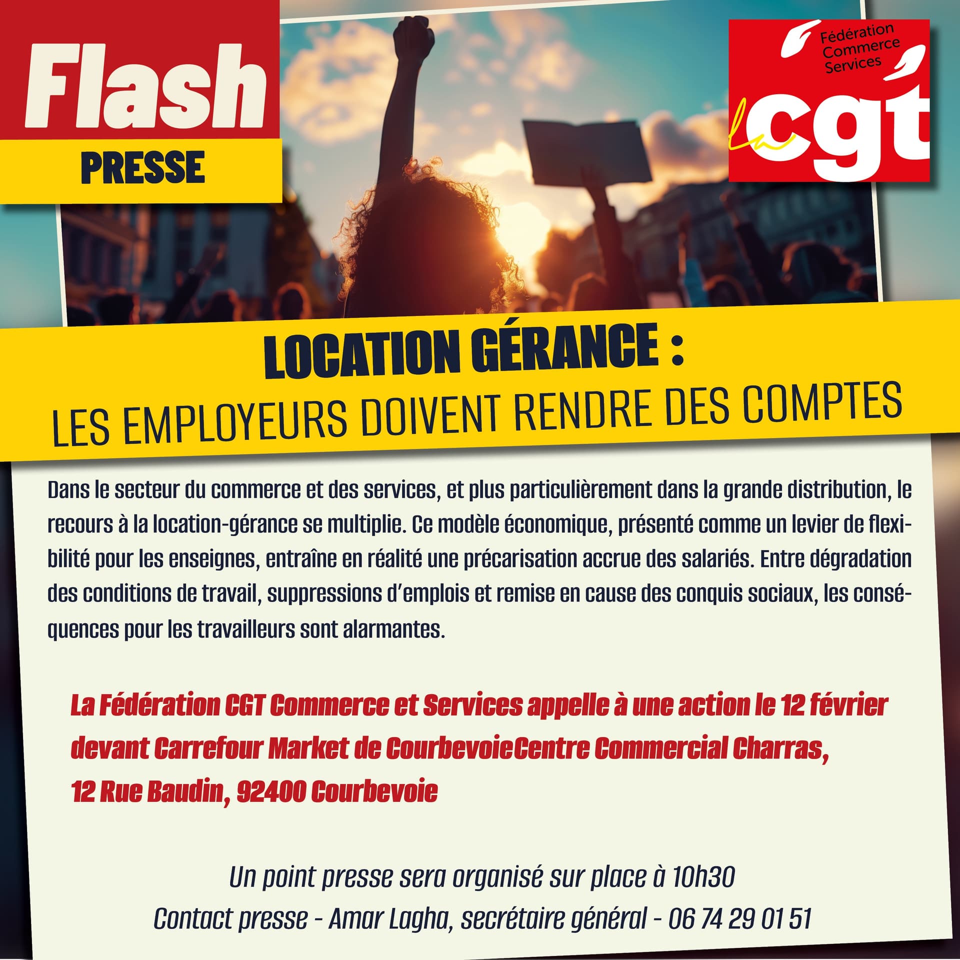 Location-gérance : la CGT mobilise le 12 février