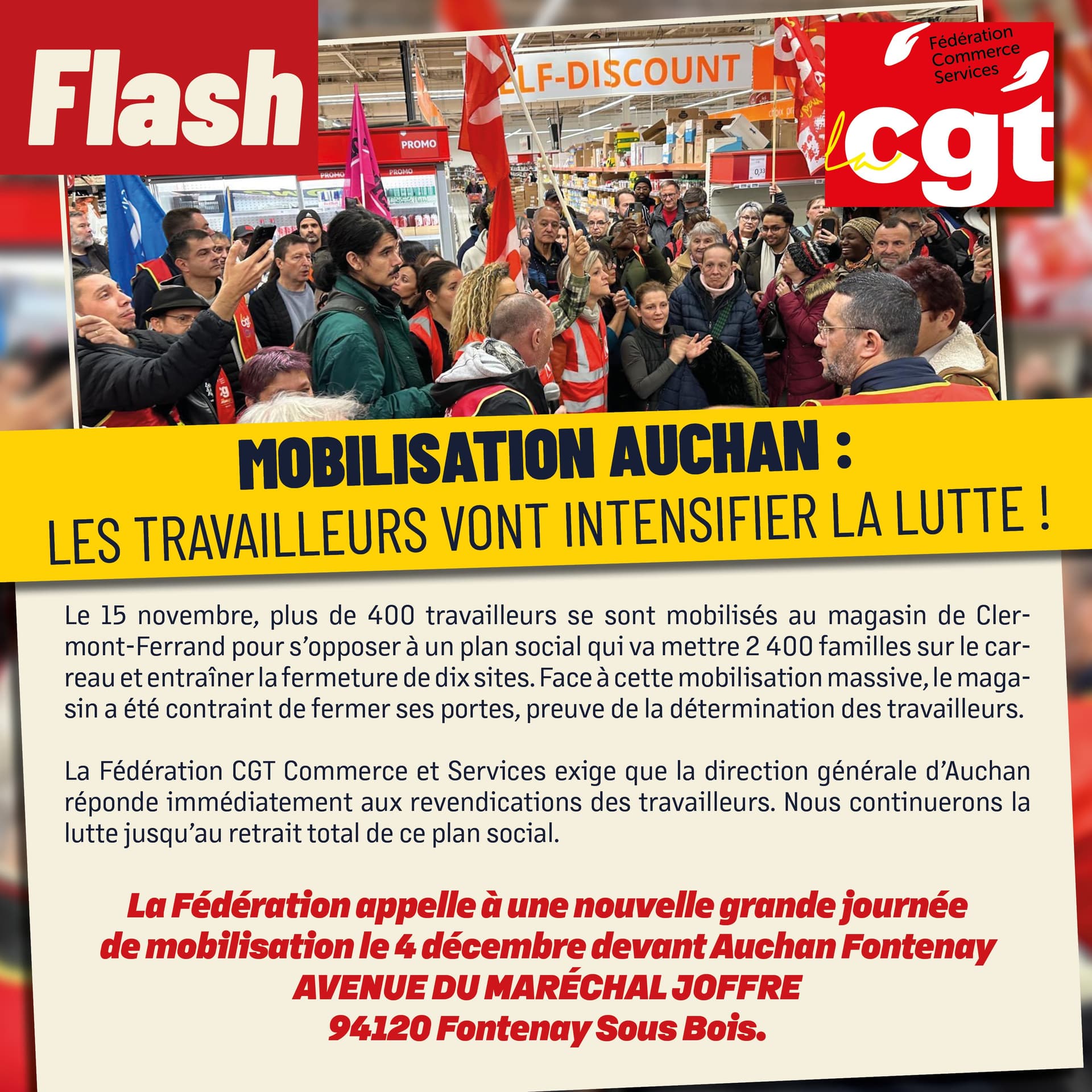 Mobilisation Auchan : les travailleurs intensifient la lutte