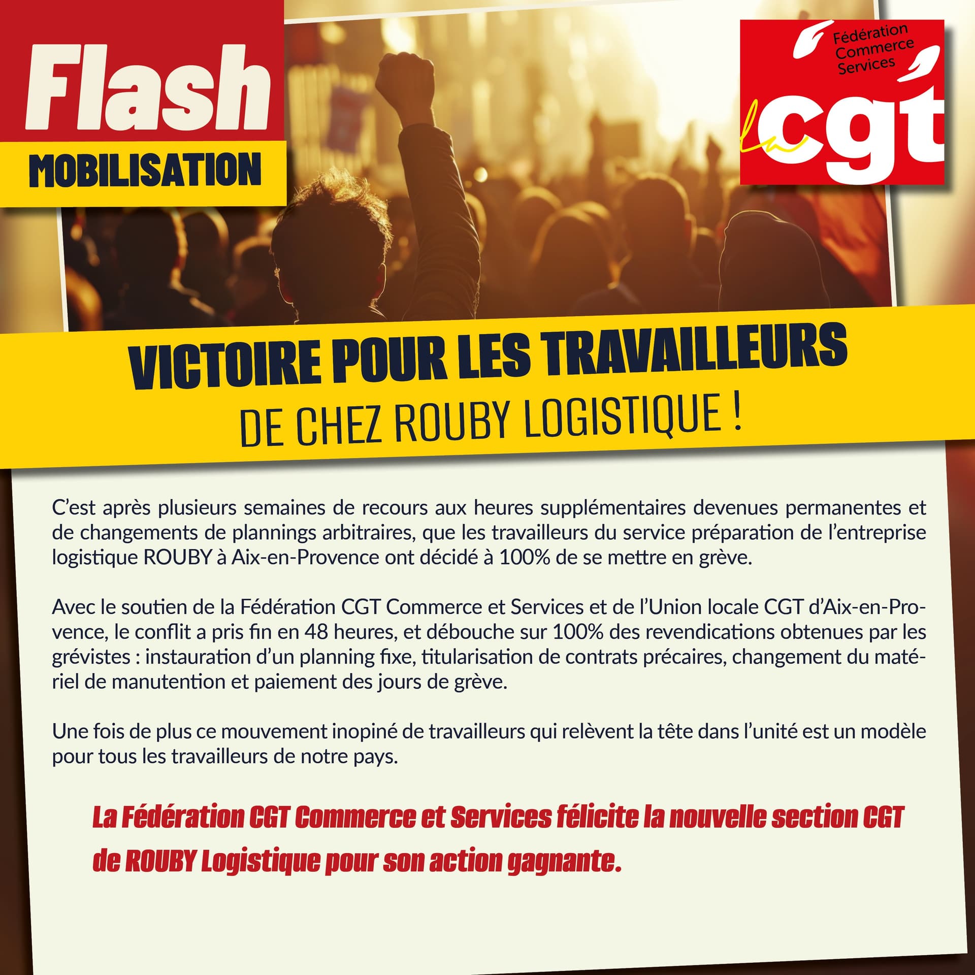 Victoire pour les travailleurs de Rouby Logistique