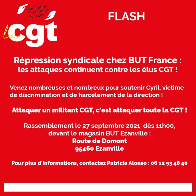 Répression syndicale chez BUT France : mobilisation CGT le 27 septembre