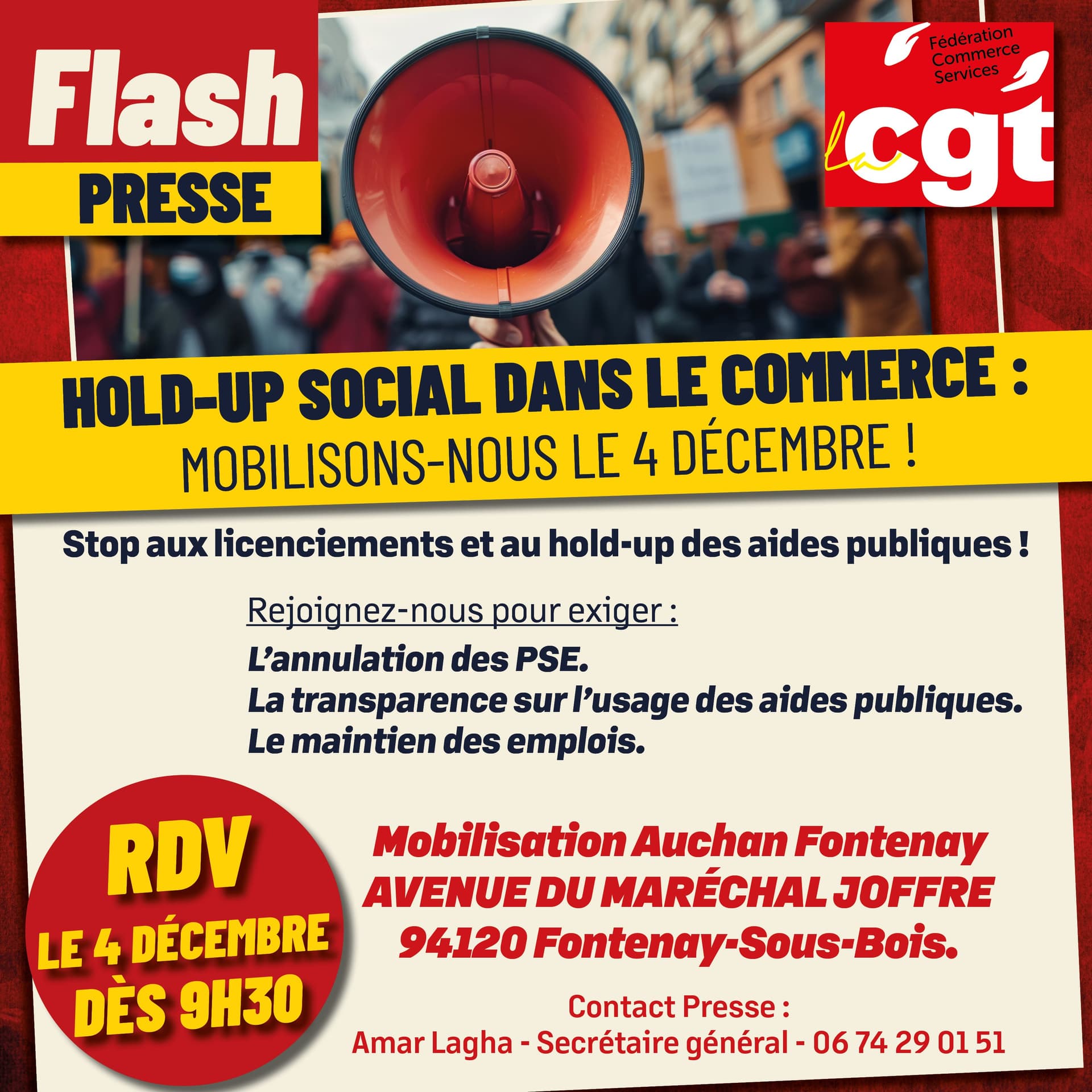 Hold-up social dans le commerce : mobilisation le 4 décembre