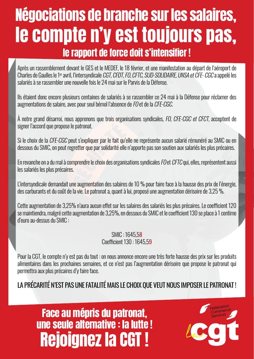 Négociations salariales : le compte n'y est pas !