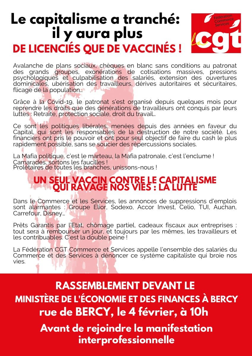Le capitalisme a tranché : il y aura plus de licenciés que de vaccinés !