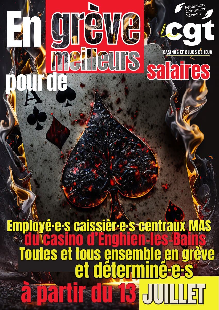 En grève pour de meilleurs salaires au Casino d'Enghien