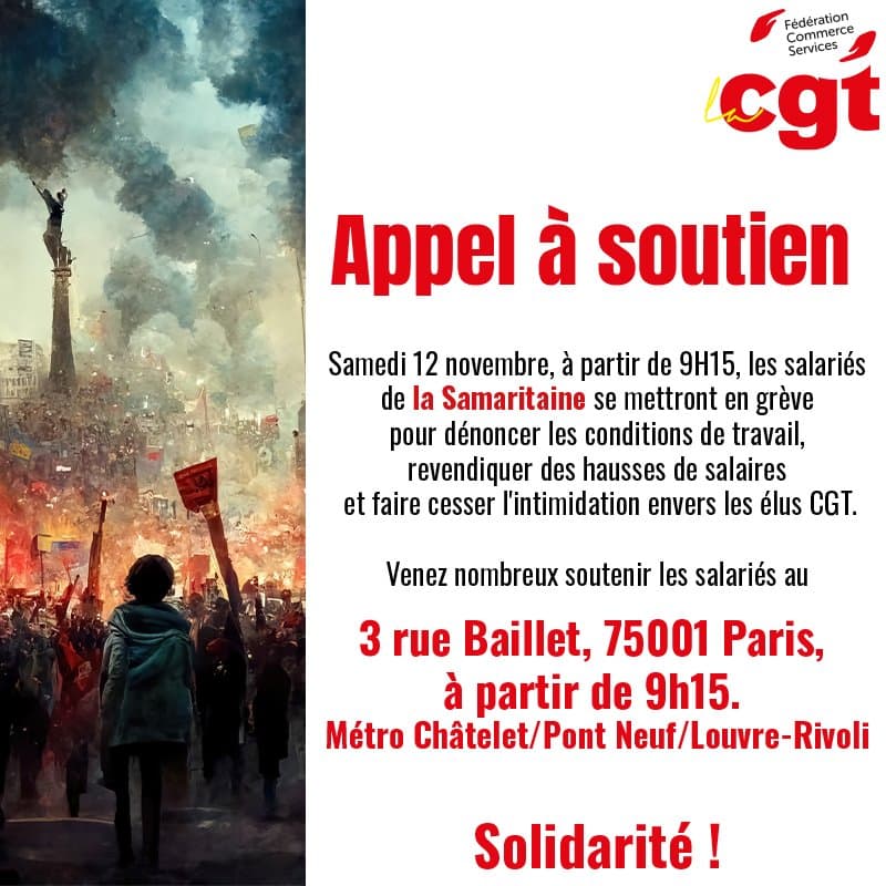 Grève à la Samaritaine le 12 novembre