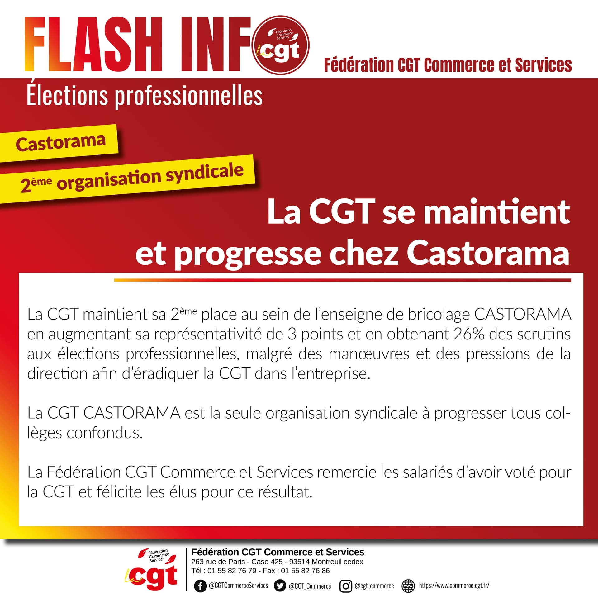 Élections Castorama : la CGT se maintient et progresse