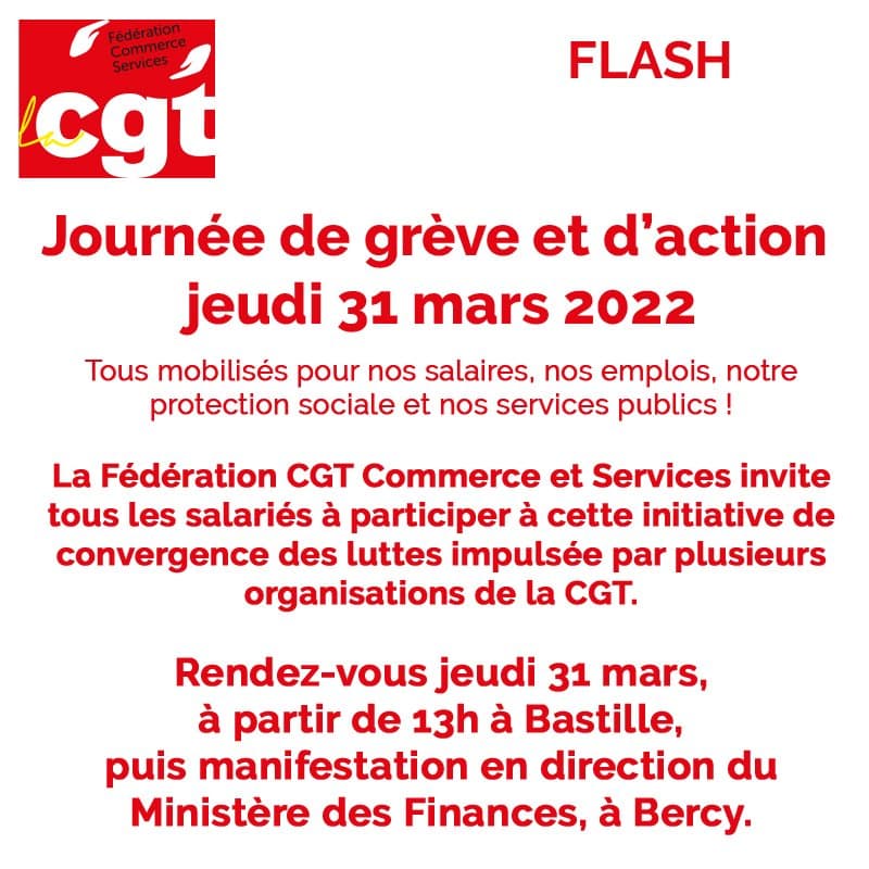 Journée de grève et d'action le 31 mars 2022