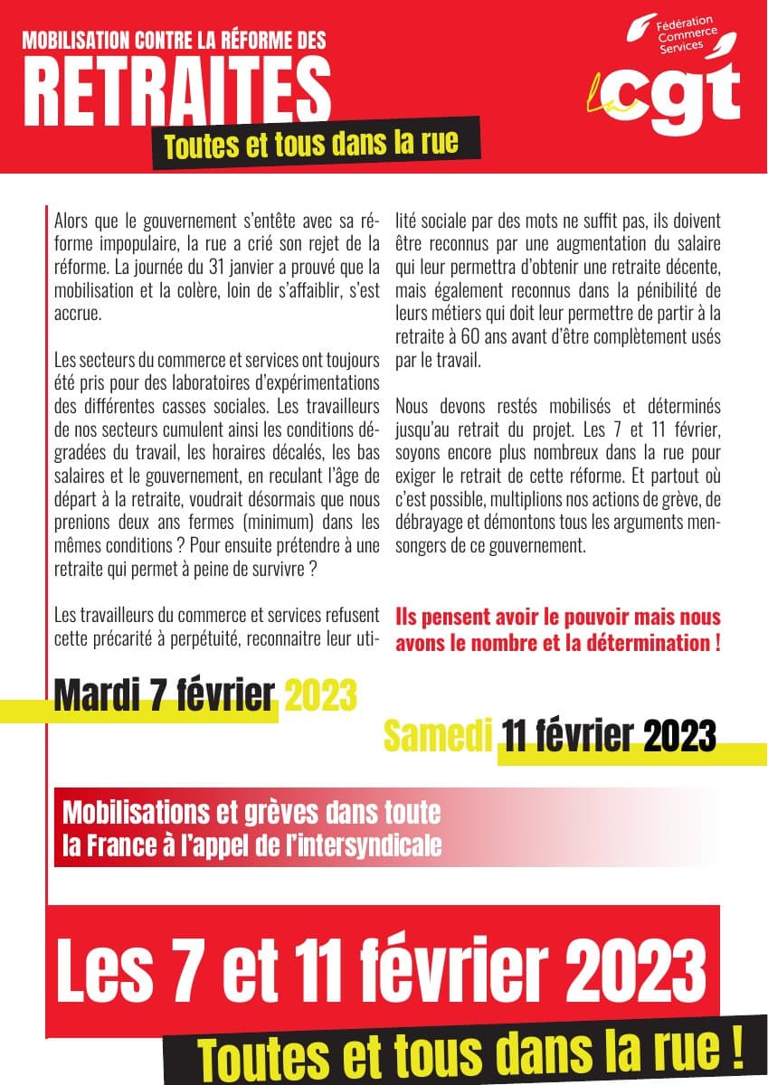 Mobilisation contre la réforme des retraites