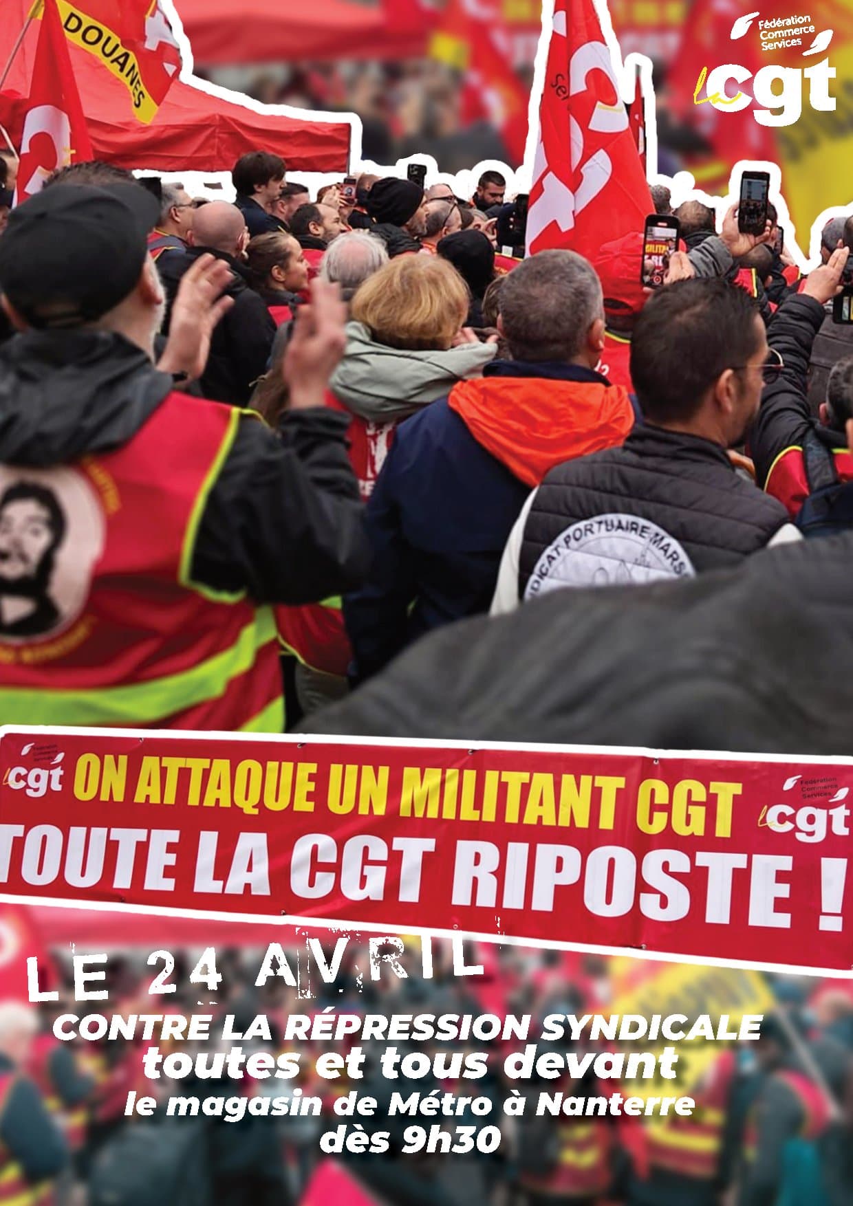 MÉTRO VEUT INTIMIDER LA CGT, MAIS LA CGT EST INÉBRANLABLE ! Le 24 avril montrons leur notre détermination !