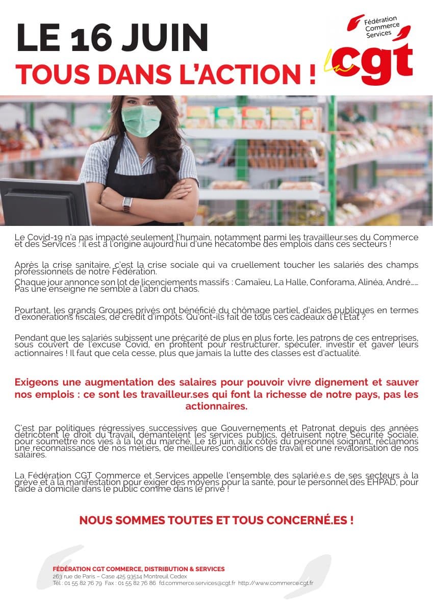 16 juin : tous dans l'action pour sauver nos emplois !