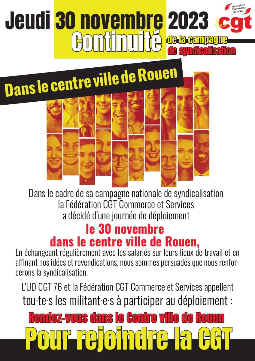 30 novembre à Rouen : rejoignez la CGT !