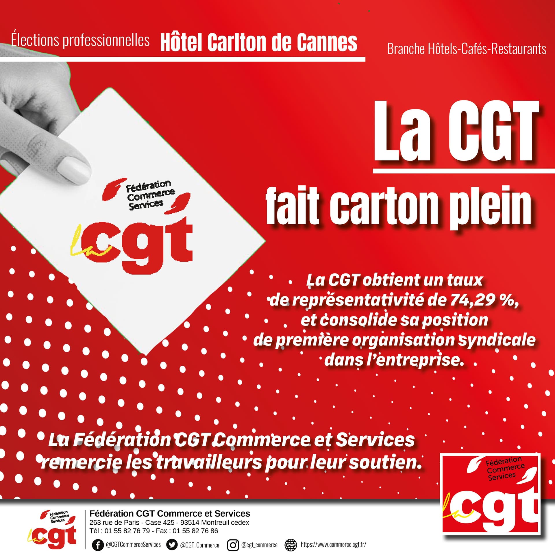 La CGT fait carton plein à l'Hôtel Carlton