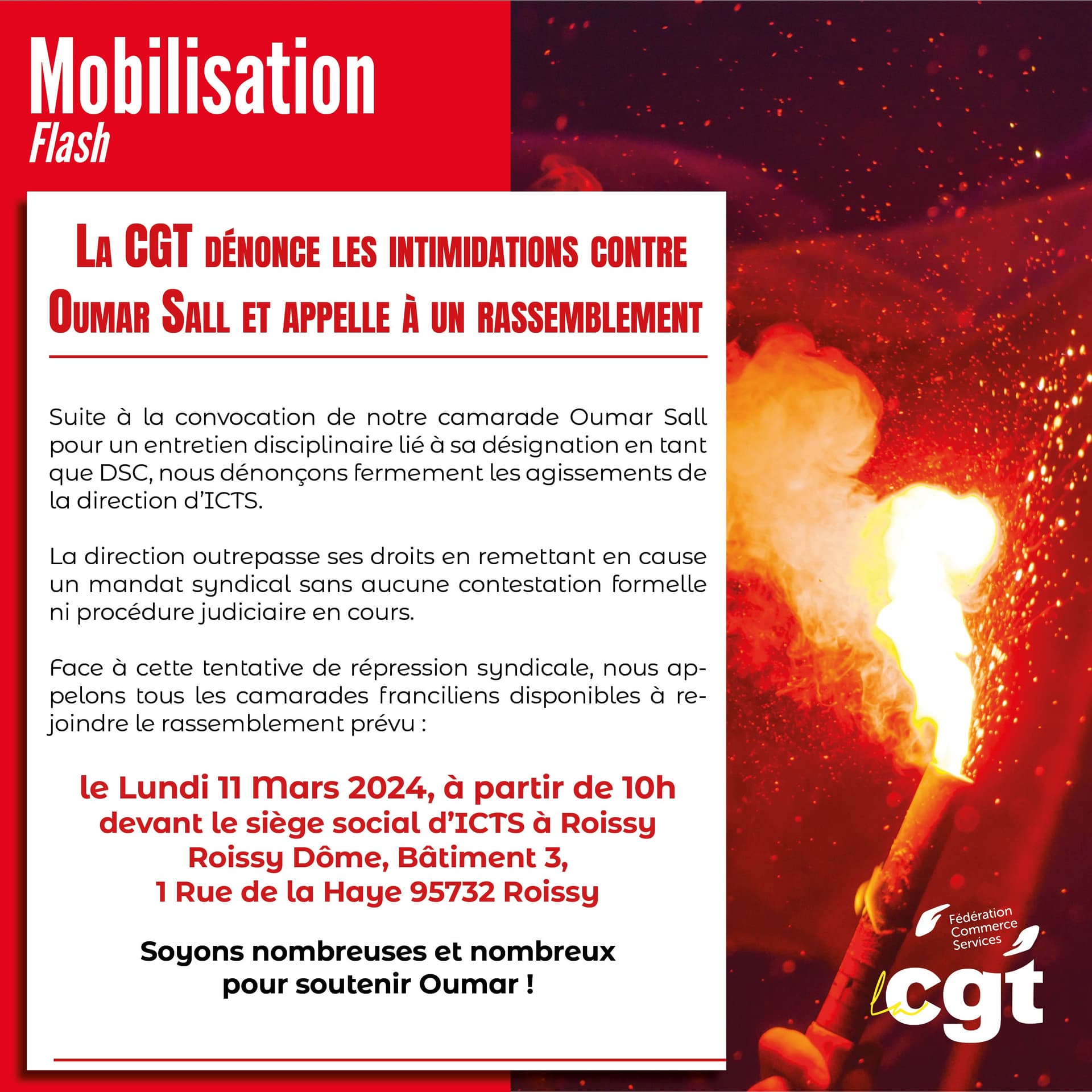 CGT dénonce les intimidations contre Oumar Sall