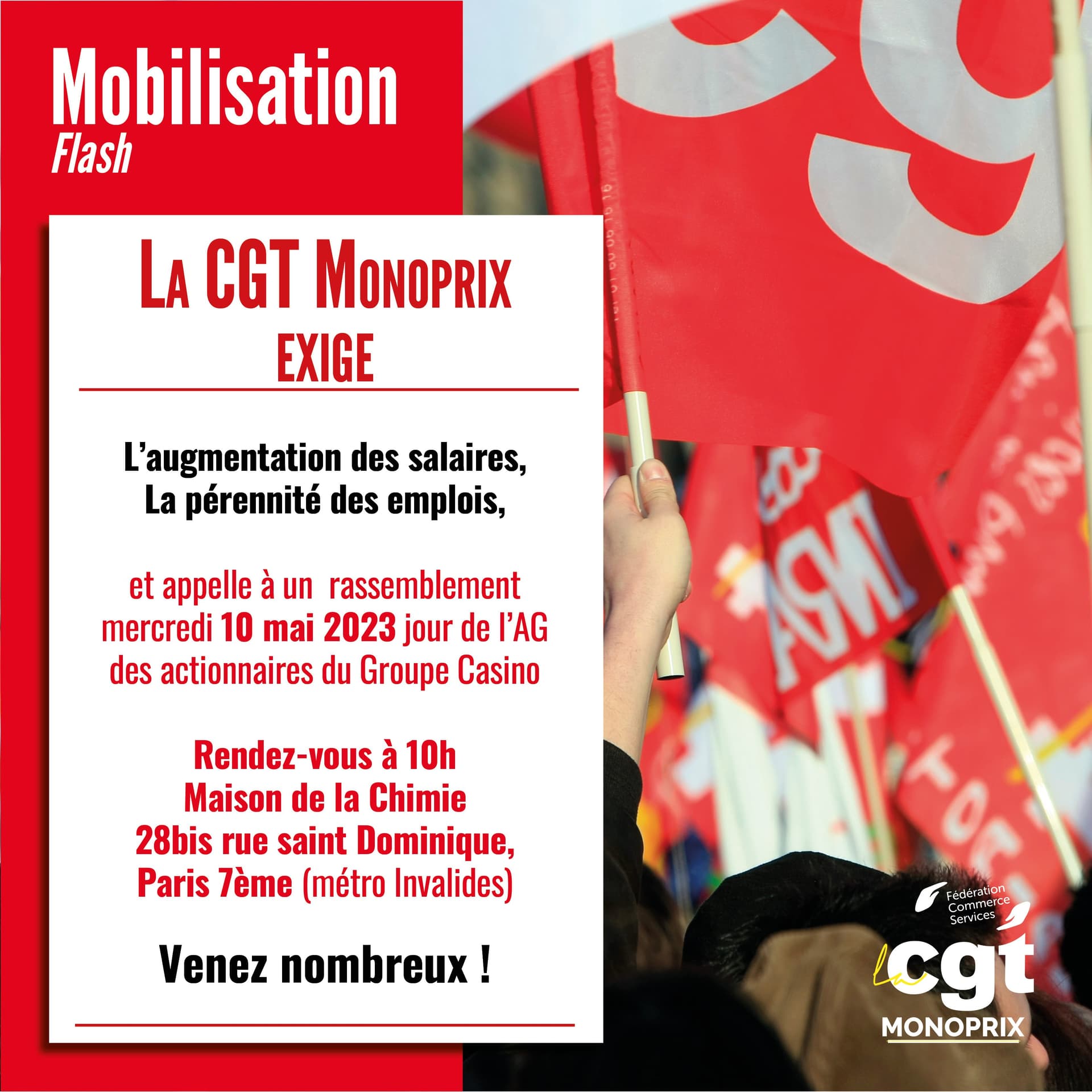 La CGT Monoprix exige des augmentations et la pérennité des emplois