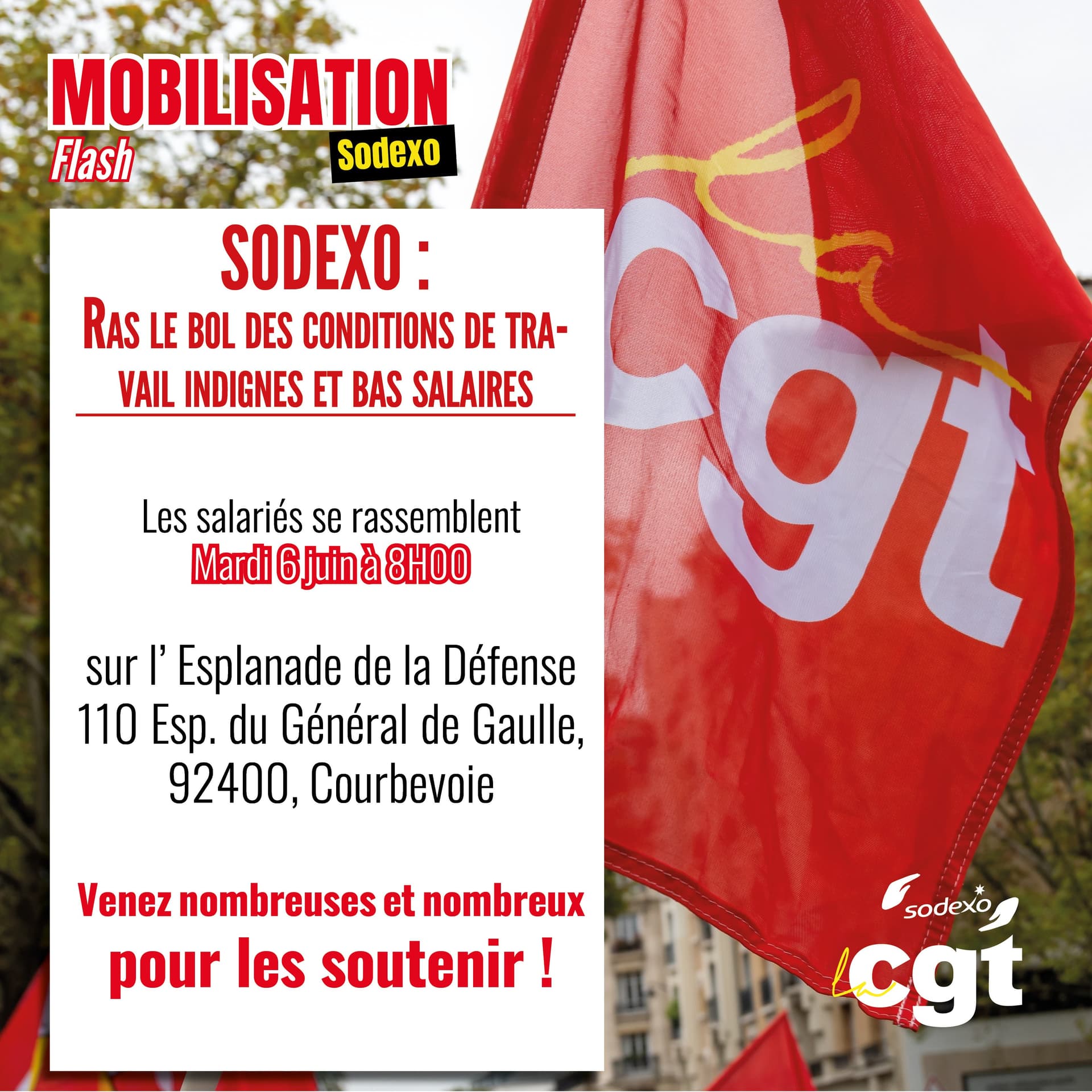 Sodexo : rassemblement pour les conditions de travail