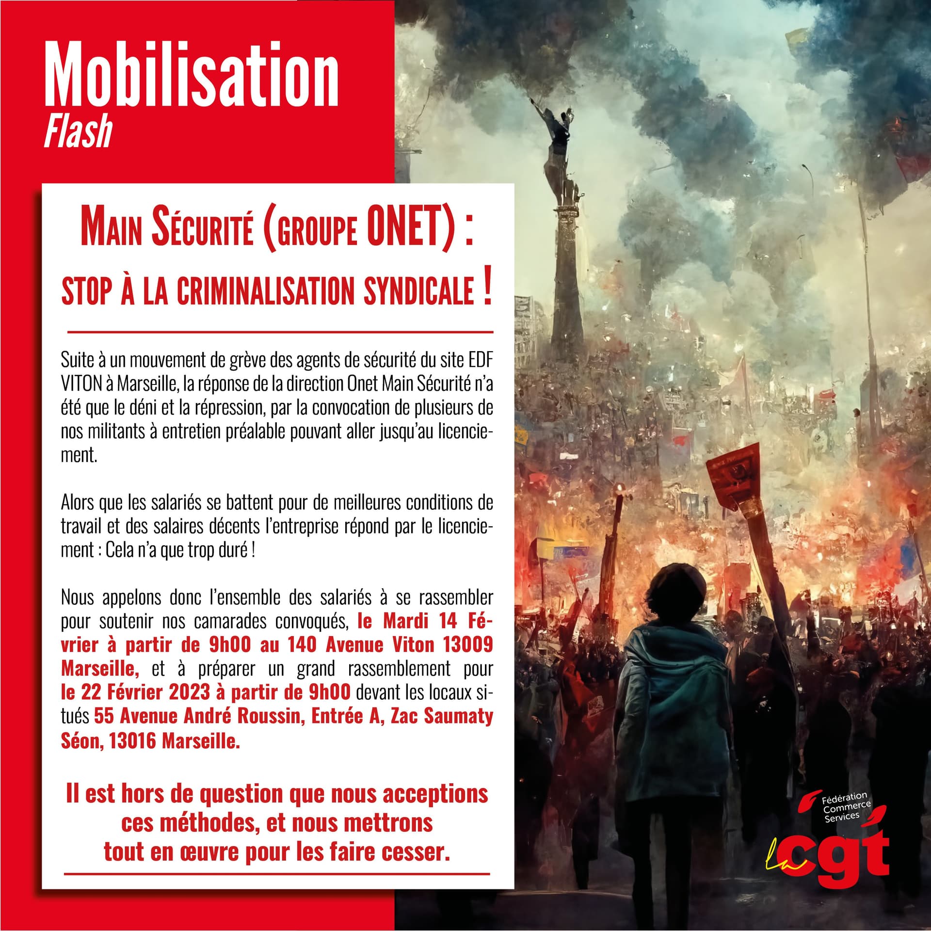 Main Sécurité : Stop à la criminalisation syndicale !